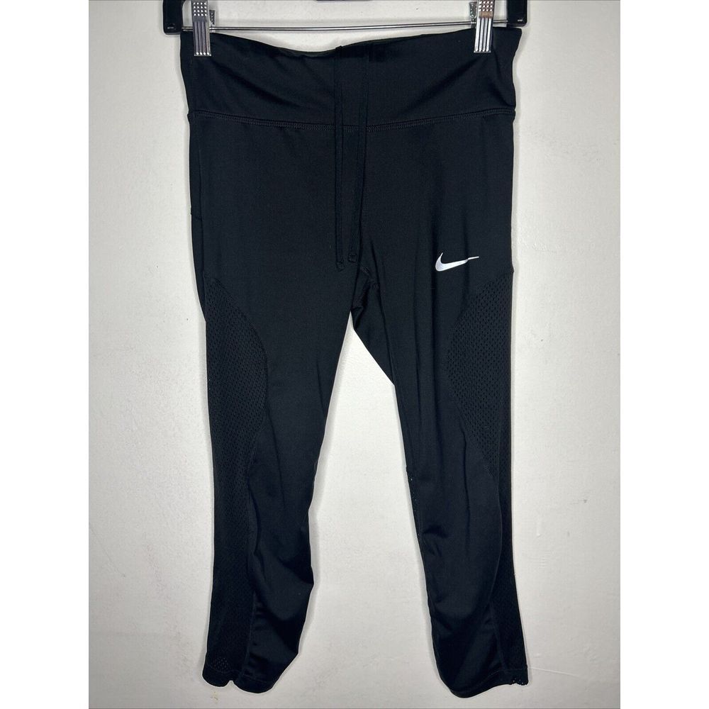 Nike Dri-FIT Athletic Leggings Mesh Panel Running‎ Workout Yoga Pants Capri